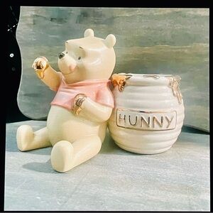 Adorable Cream Bear with Honey Pot Figurine